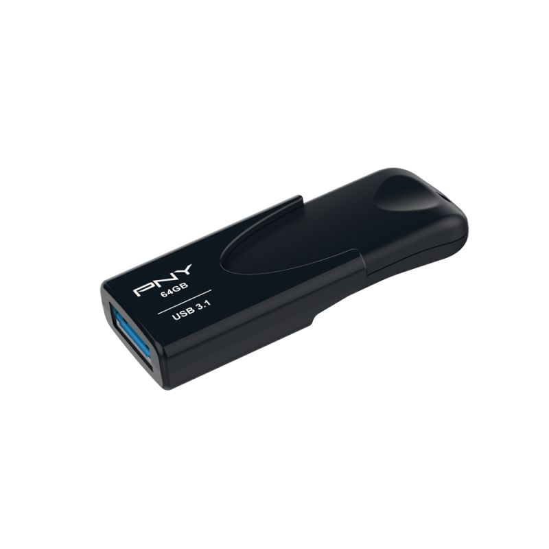 PNY Attaché 4 USB Flash Drive - 64GB - USB 3.2 Gen 1 - Black