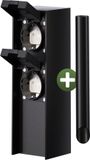 Monzana Stekkerdoos Buiten - 2 Stopcontacten IP44 23cm - Zwart