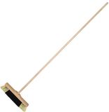 KOTARBAU® Straatbezem, met Houten Steel, 35 cm, Bruin, Nylon Borstels