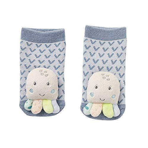 Fehn 054361 rammelsokken octopus - Activity-babysokjes met schattige dieren om vast te grijpen, rammelen, trampelen en geluiden te produceren, educatief speelgoed voor baby's van 0-12 maanden