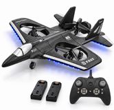 Pirox RC Skycopter Drone – Avion de chasse télécommandé – 2,4 GHz – Flip 360° – Mode Headless – 2 batteries – 36 cm
