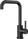 Robinet de cuisine noir, robinet de cuisine pivotant à 360° en acier inoxydable en forme de L, robinet de cuisine monobloc à 1 trou, levier unique