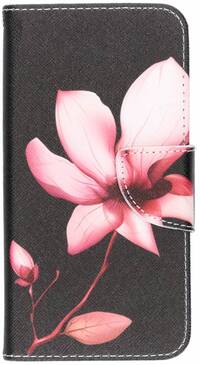 - Roze bloem design TPU booktype hoes voor de Samsung Galaxy S10E