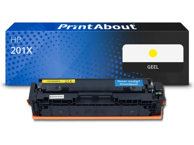 PrintAbout Toner 201X (CF402X) Geel Hoge capaciteit geschikt voor HP