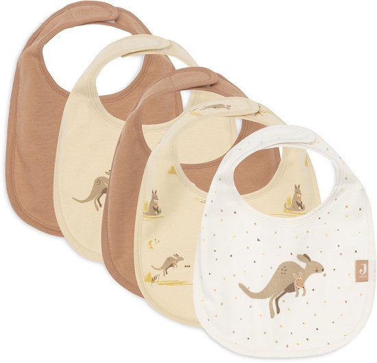 Jollein Slabbetjes Jersey Waterproof - 5 Stuks - Kangaroots