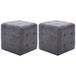 vidaXL Poef - 2 stuks - 30x30x30 cm - Kunstsuède - Grijs