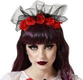 Atosa Halloween/horror verkleed diadeem/tiara/bloemenkrans - zombie/heks/lady - kunststof - dames/meisjes