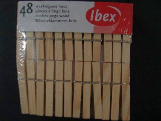 Ibex wasknijpers hout 5x48st