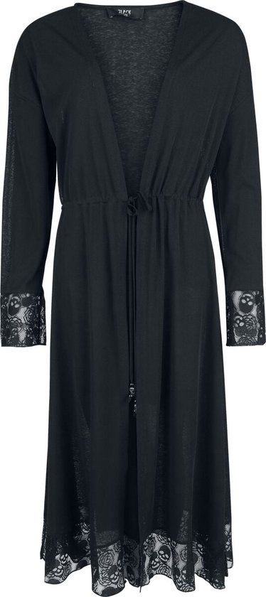 Black Premium by EMP Zwarte Lange Cardigan met Kantdetails - Dames - M