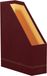RHODIA 194542C - Porte-revues Rouge vin - 10 x 25 x 31 cm - Surpiqûre orange - Extérieur en similicuir - Collection Rhodiarama Home Office - Organisation de bureau et rangement élégant