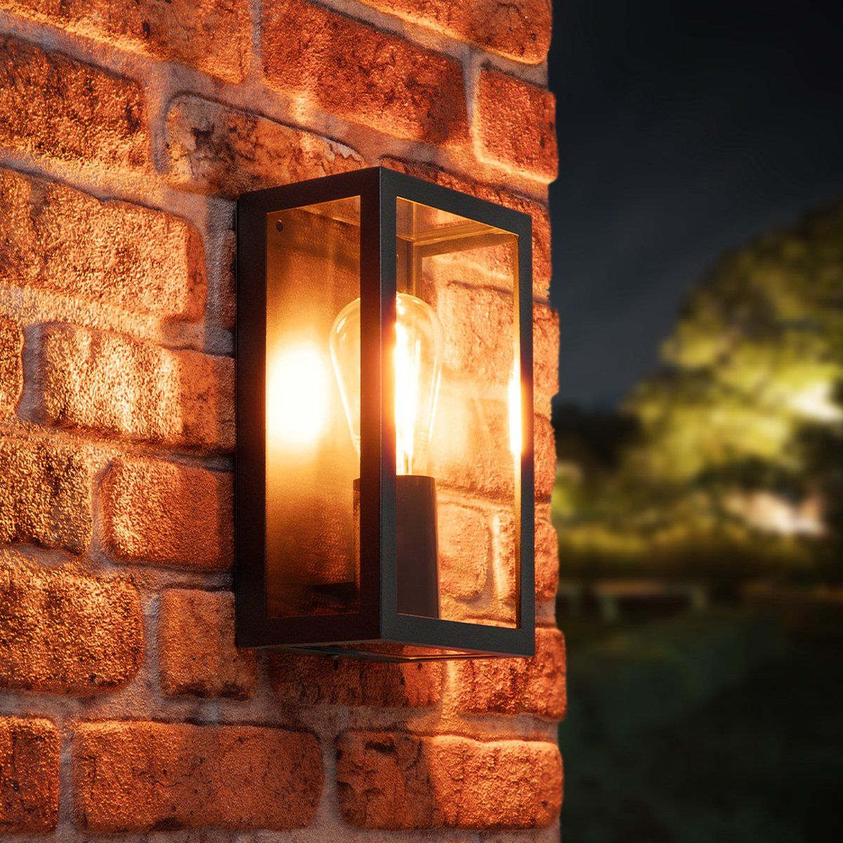HOFTRONIC Stella smart LED wandlamp - Warm tot koud wit - Wifi & Bluetooth - ST64 lichtbron - 7 Watt - 806 lumen - IP44 - Zwart