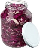 KADAX Weckpotten, 1,7 liter, inmaakpot, diameter van 89 mm, inmaakpotten, komkommerglas, ronde potten met schroefdeksel (wit deksel, 1 stuks)