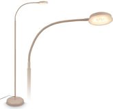 B.K.Licht BRILONER Megg - LED Vloerlamp – dimbaar & zwenkbaar – 125.5 cm hoog – warm wit licht – moderne staande lamp – leeslamp voor woonkamer – beige
