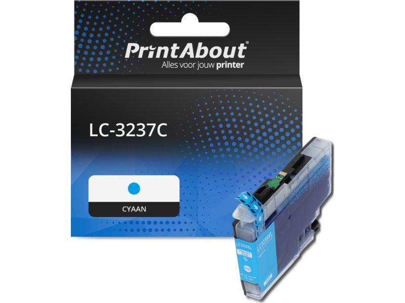 PrintAbout Inktcartridge LC-3237C Cyaan geschikt voor Brother