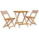 vidaXL 3-delige Bistroset, stof en massief hout, taupe