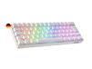 Geeky GK61 60% | Hot Swap Mechanisch Gaming Toetsenbord | 62 Toetsen Multi Kleur RGB LED Achtergrondverlichting voor PC/Mac Gamer | ISO DE Qwertz Duitse Indeling (Wit, Mechanical Speed Silver)