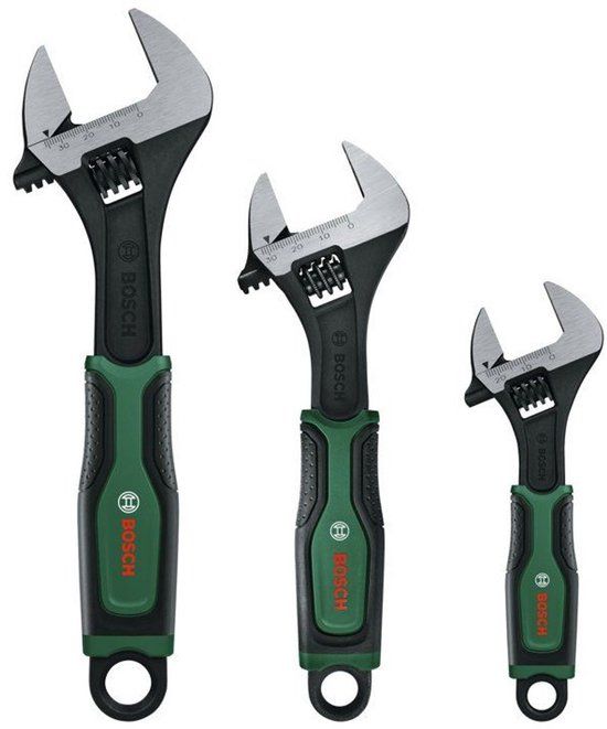 BOSCH Set van 3 verstelbare sleutels (6, 8, 10 mm)