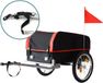 Relaxdays Fietskar, opvouwbaar, 120 l, regenhoes, vlag, zwart, rood, 59 x 124 x 69 cm