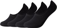 Camano UNISEX COMFORT LASER-CUT FOOTIES, 4-pack, gekamd katoen, zwart, maat 35-38