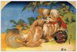 ArtPlaza Horizai Katsushika Tschin Tschin Dog decoratief paneel, hout, meerkleurig, 90 x 60 cm