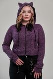 Banned VAMPIRE KITTY HOODIE Dames Vest met capuchon - paars - M
