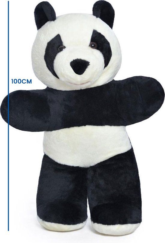 XL Panda Knuffel - 100 cm - Zwart Wit - Pluche - Wasbaar