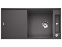 BLANCO AXIA III XL 6 S-F, SILGRANIT® PuraDur®, felsgrijs, omkeerbaar, met afvoerbediening, inclusief houten snijplank