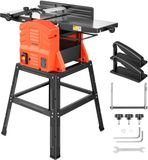VEVOR Benchtop Planer en Jointer Combi, 254 mm, 2,4 HP 8000 RPM Bench Top Wood Jointer met Stand, 2-Bladige Recht Snijkop, Gegoten Aluminium Tafel, 0-3 mm Instelbare Diepte, voor Houtbewerking Diy