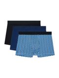 HOM Daniel Boxer Briefs 3pack - Black/Navy/Blue print - Mannen - S