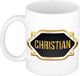 Bellatio Decorations Naam cadeau mok - heren - Christian - gouden embleem - 300 ml