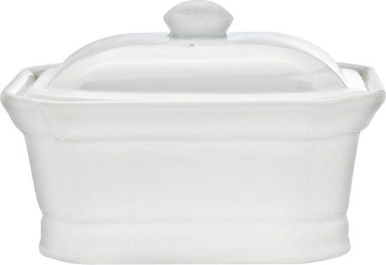 Cosy&Trendy Pate Potje Met Deksel - 250 ml - Wit - Rechthoek - Porselein