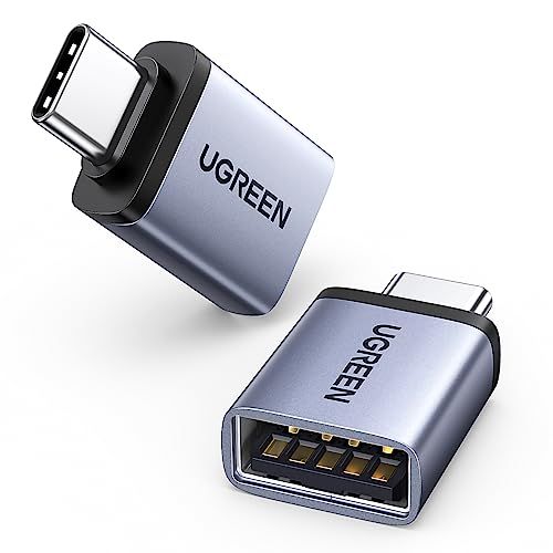 UGREEN USB C naar USB A OTG Adapter 2pcs Mobiele Telefoon OTG Adapter Compatibel met MacBook Pro/Air iPad Pro/Mini Galaxy Huawei enz. (Grijs）