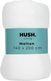 HUSH. Living Molton Matrasbeschermer - 80% Katoen 20% Polyester - Uitstekende Vochtopname - Vormvast - Comfort en Duurzame Bescherming - 140x200x30cm