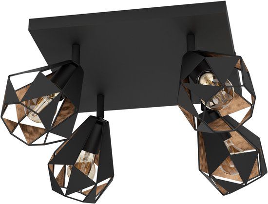 EGLO Carlton 7 Spot - E27 - 37 cm - Zwart|Koper - Staal