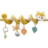 LES DÉGLINGOS Activiteitsspiraal, vos, kruipspeelgoed voor baby's met geluid en tactiviteiten, 40 cm, mosterd