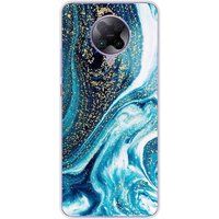 Xiaomi Poco F2 Pro Marbre bleu paillete bedrukt siliconen hoesje