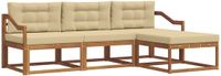 vidaXL - Acacia Hout Loungeset - 4-delig - Natuurlijk en Beige