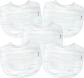 Green Sprouts Organic Cotton Muslin Bibs (5 pcs) - White - 0-12 months