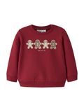 NAME IT Sweatshirt 'NBNRular' beige / lichtbruin / purper / wit