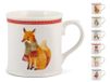 H&H 831430 Set van 6 mokken, New Bone China, Winter dier decoratie, cc350