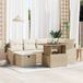 Prolenta Maison Exclusive - Ensemble de salon de jardin, 7 pièces, en polyrotin beige
