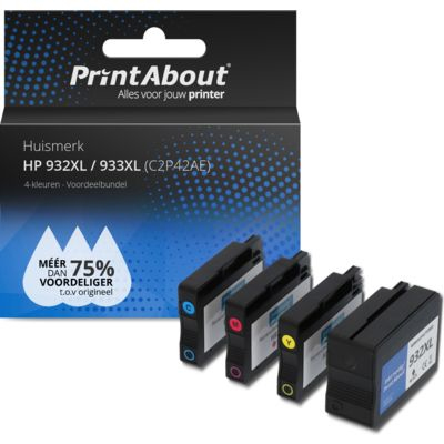 PrintAbout Huismerk HP 932XL / 933XL (C2P42AE) Inktcartridge 4-kleuren Voordeelbundel Hoge capaciteit