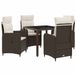 vidaXL Table de salle à manger 5 pièces poly rotin marron et crème