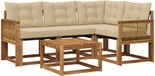 vidaXL Hoek loungeset 5-delig Acacia hout Naturel et beige