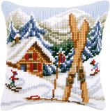 Vervaco Kruissteekkussen kit Sneeuwplezier 40 x 40 cm