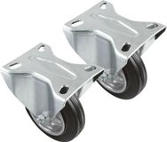 AMIG Bokwiel/transportwiel - 2x - D125mm - Rubber - 120kg draagvermogen - Rollager