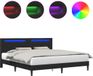 vidaXL Bedframe met LED-stripverlichting Zwart 180 x 200 cm Kunstleer