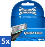 Wilkinson Quattro Lames de Recharge avec Tondeuse de Précision - 4 Lames par Pièce - Lot Économique