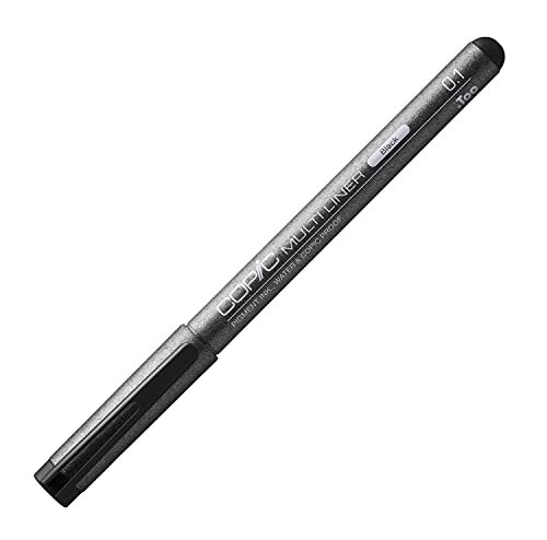 Copic Multiliner zwart 0,1 mm, tekenpen met water- en alcoholbestendige pigmentinkt in zwart, voor schetsen, illustraties en contouren