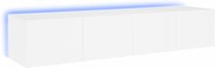 vidaXL Meubles TV muraux avec éclairage LED 2 pcs 80x35x31 cm blanc